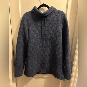 Carve Designs pullover oversized funnel neck quilted sweatshirt size L blue